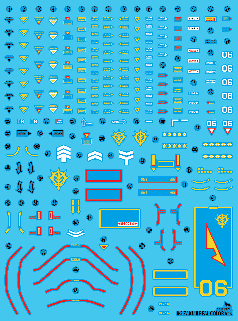 RG ZAKU REAL COLOR WATER DECAL - gundam-store.dk