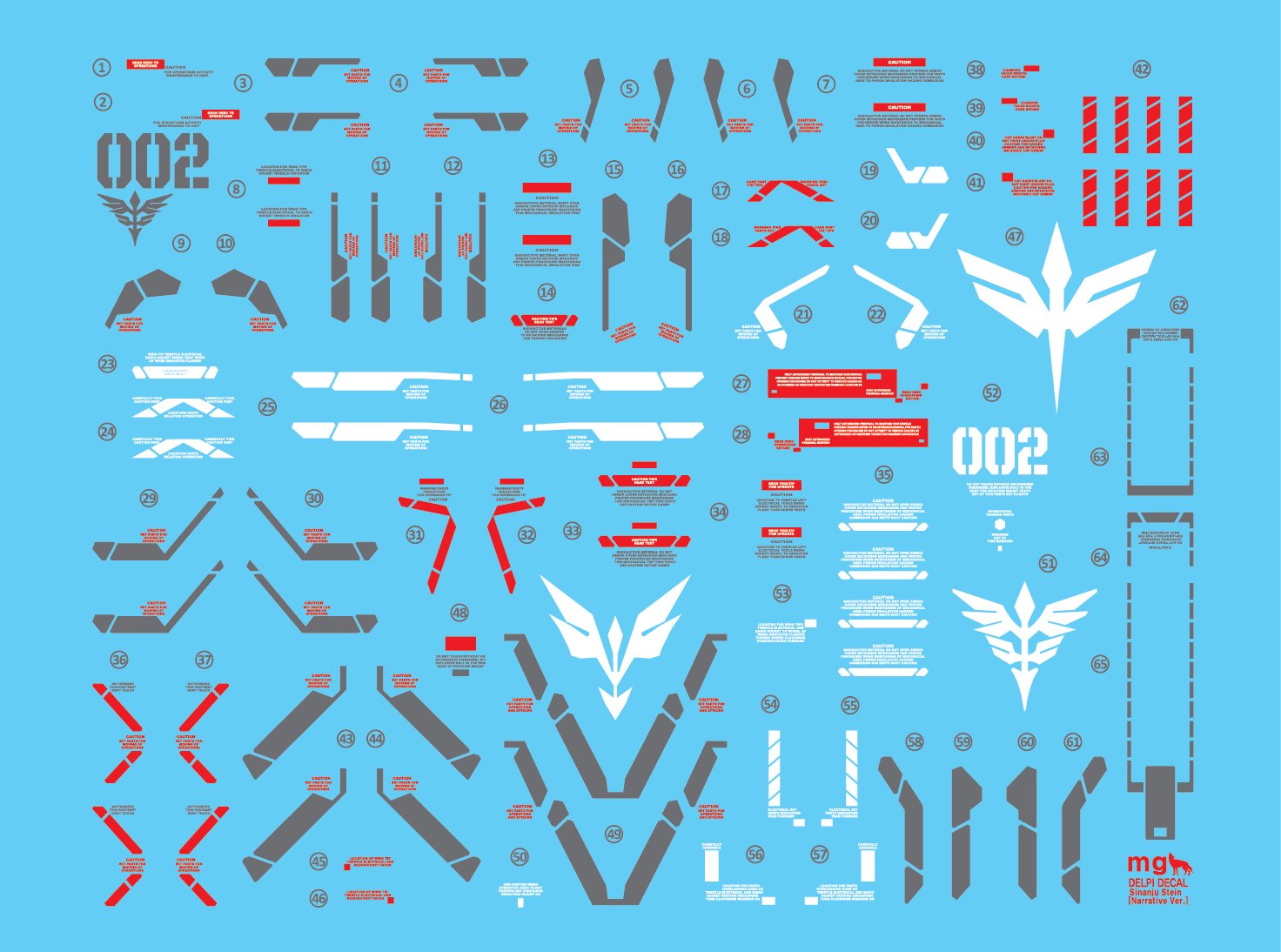 MG Sinanju Stein [ Ver.NT ] WATER DECAL - gundam-store.dk