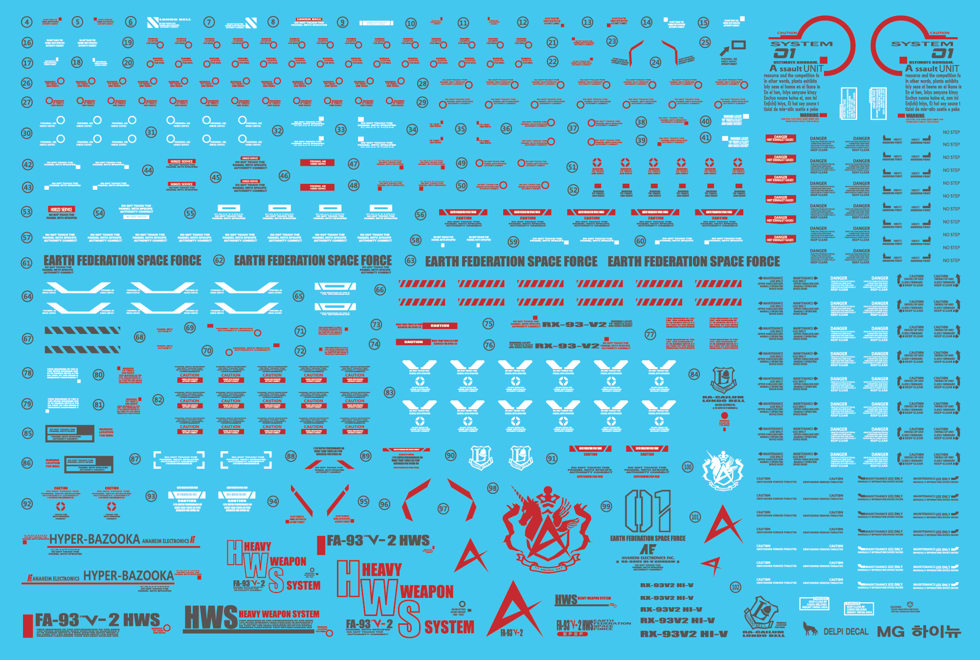 MG RX-93 Hi-nu Ver.Ka WATER DECAL - gundam-store.dk