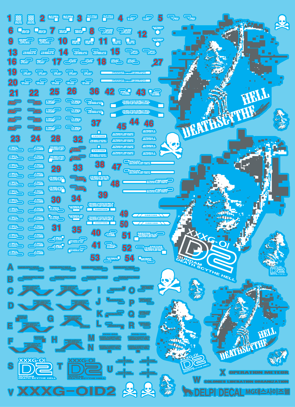 MG XXXG-01D2 DEATHSCYTHE HELL WATER DECAL - gundam-store.dk