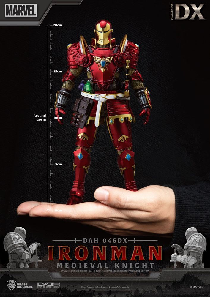 Marvel Dynamic 8ction Heroes Action Figure 1/9 Medieval Knight Iron Man Deluxe Version 20 cm