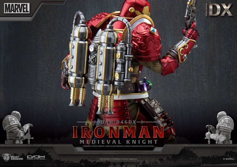 Marvel Dynamic 8ction Heroes Action Figure 1/9 Medieval Knight Iron Man Deluxe Version 20 cm