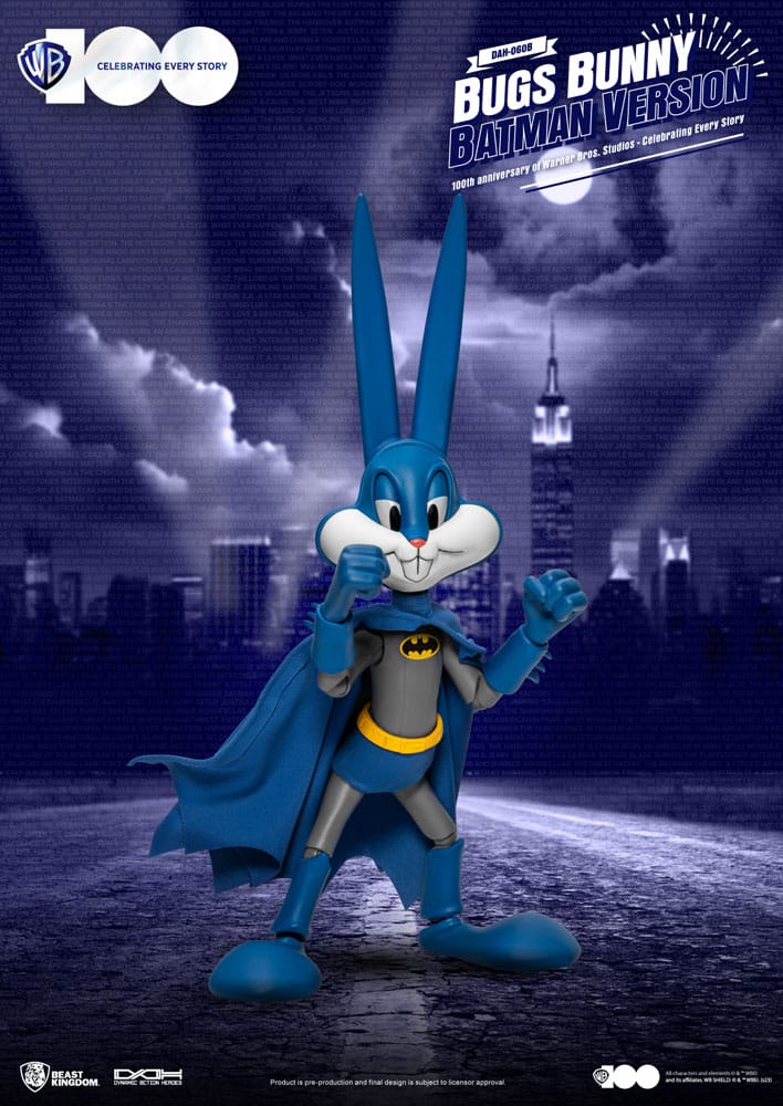 Warner Brothers Dynamic 8ction Heroes Action Figure 1/9 100th Anniversary of Warner Bros. Studios Bugs Bunny Batman Ver. 17 cm