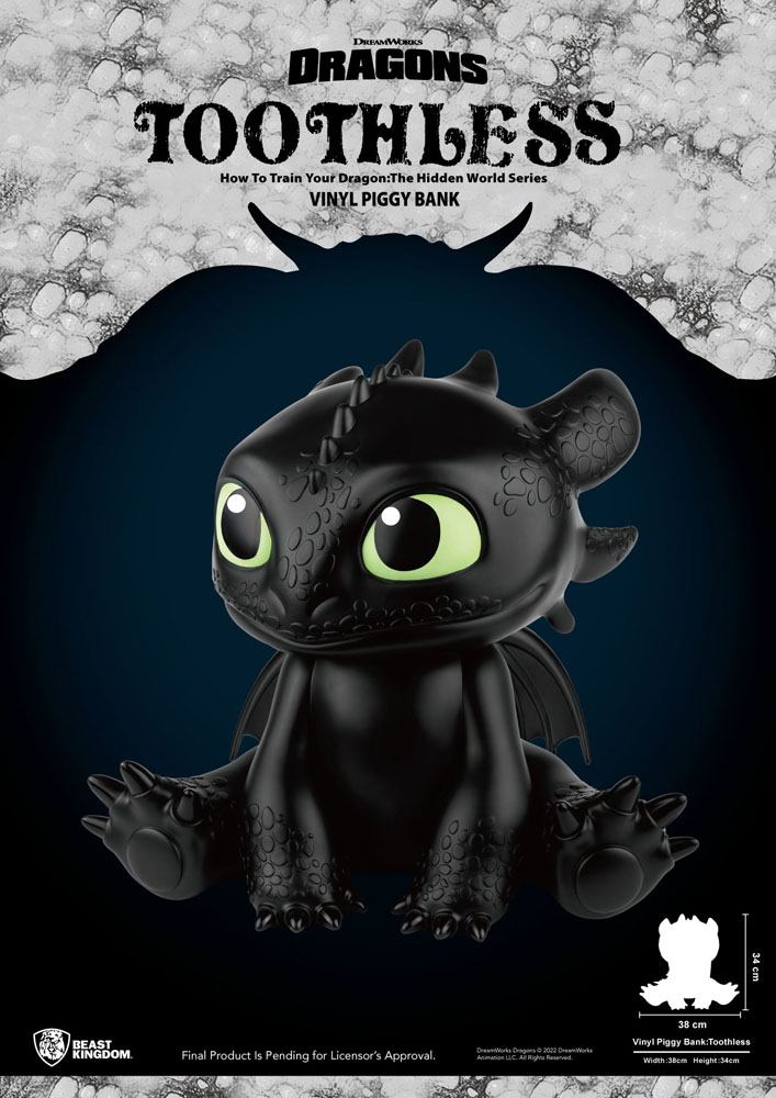 How To Train Your Dragon Piggy Vinyl Bank Toothless 34 cm