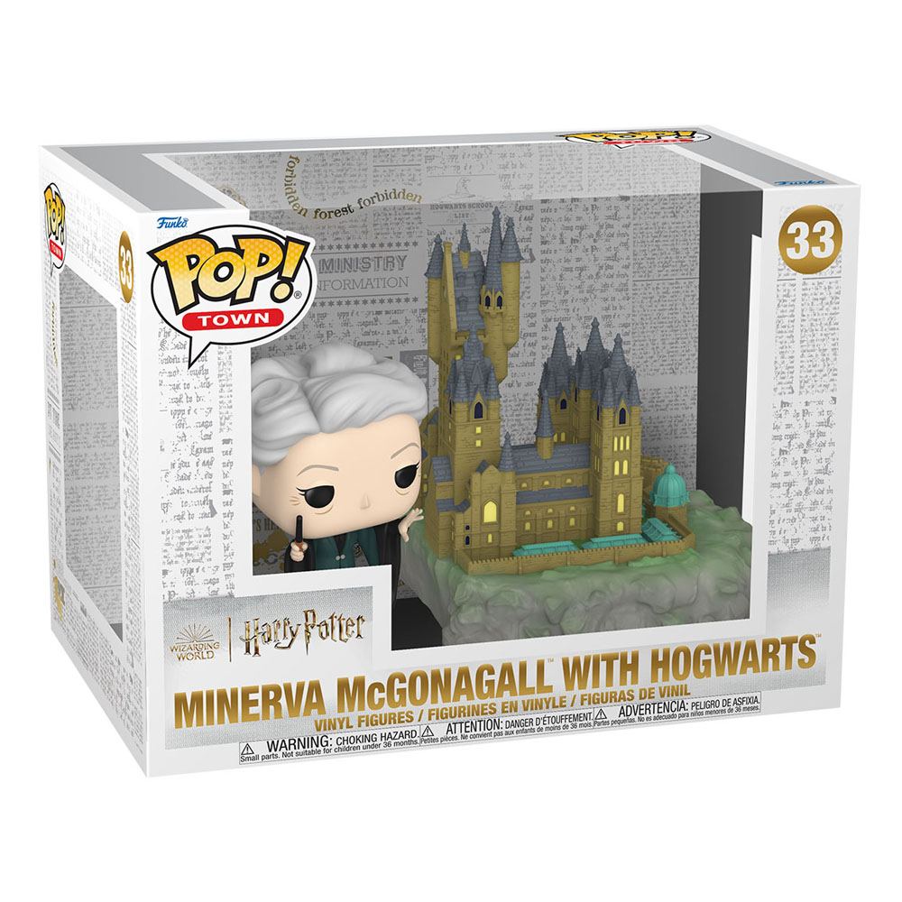 Harry Potter – Kammer des Schreckens Jubiläums-POP! Town Vinylfigur Minerva mit Hogwarts 9 cm