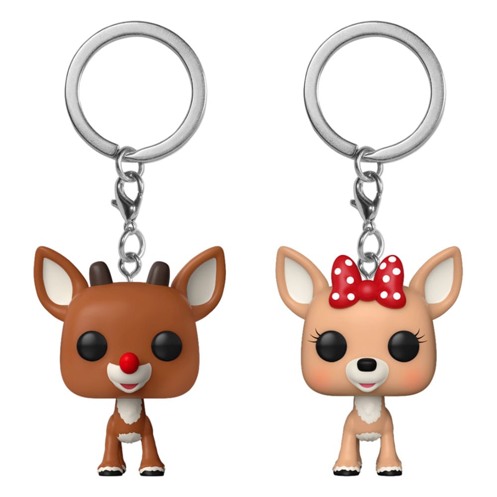 Rudolph the Red-Nosed Reindeer POP! Vinyl Keychain 2-Pack Rudolph & Clarice 4 cm