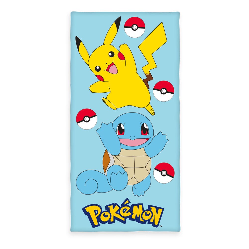 Pokemon Velour Pikachu & Squirtle 75 x 150 cm