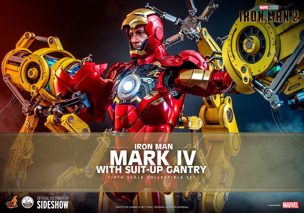 Iron Man 2 Action Figure 1/4 Iron Man Mark IV with Suit-Up Gantry 49 cm