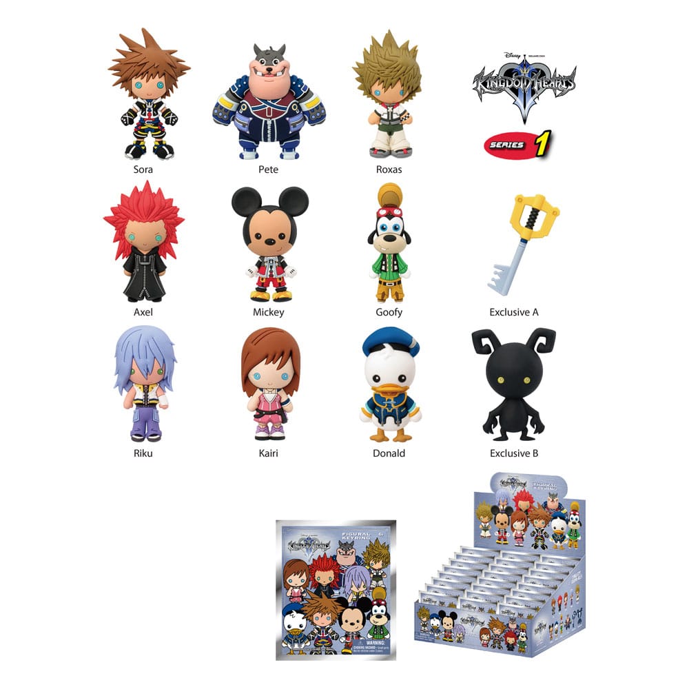 Kingdom Hearts PVC-Taschenclips Serie 1 Display (24)