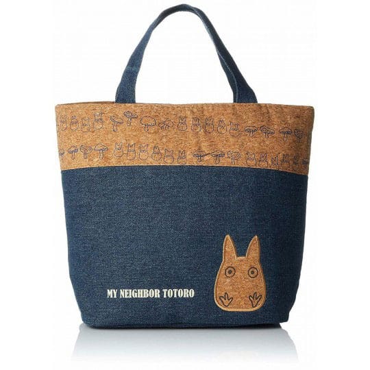 My Neighbor Totoro Lunch Bag cork & denim style Totoro