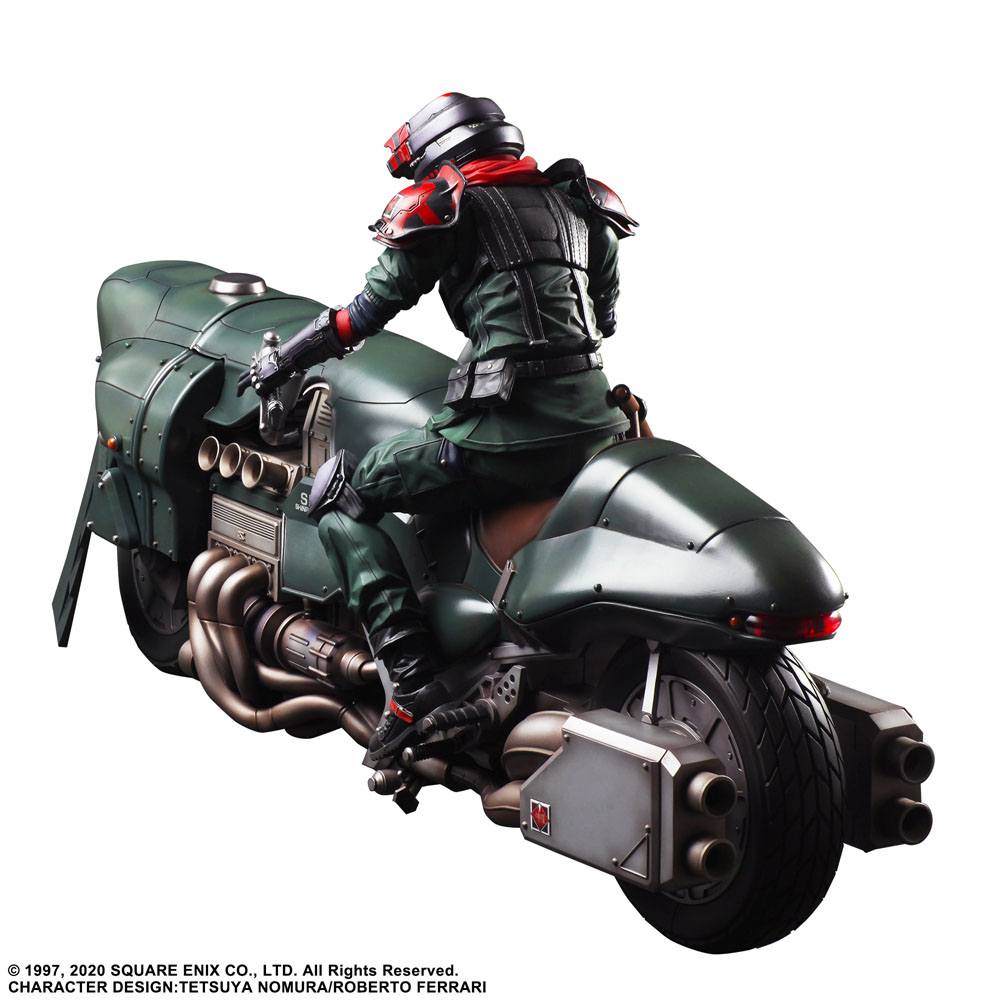 Final Fantasy VII Remake Play Arts Kai Action Figure & Vehicle Shinra Elite Security Officer & Bike