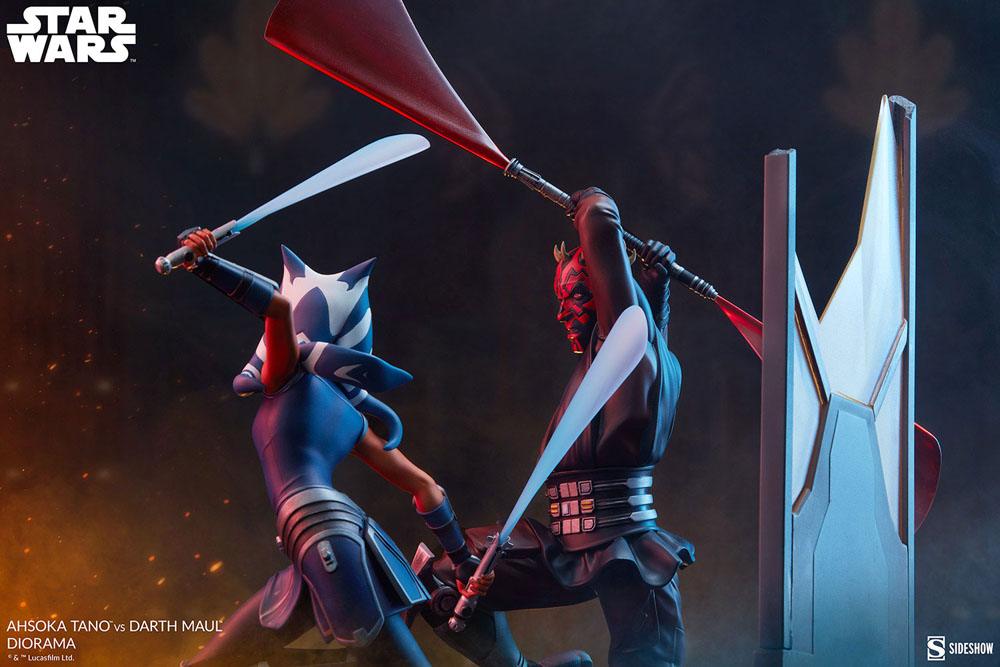 Star Wars: The Clone Wars Diorama Ahsoka Tano vs Darth Maul 51 cm