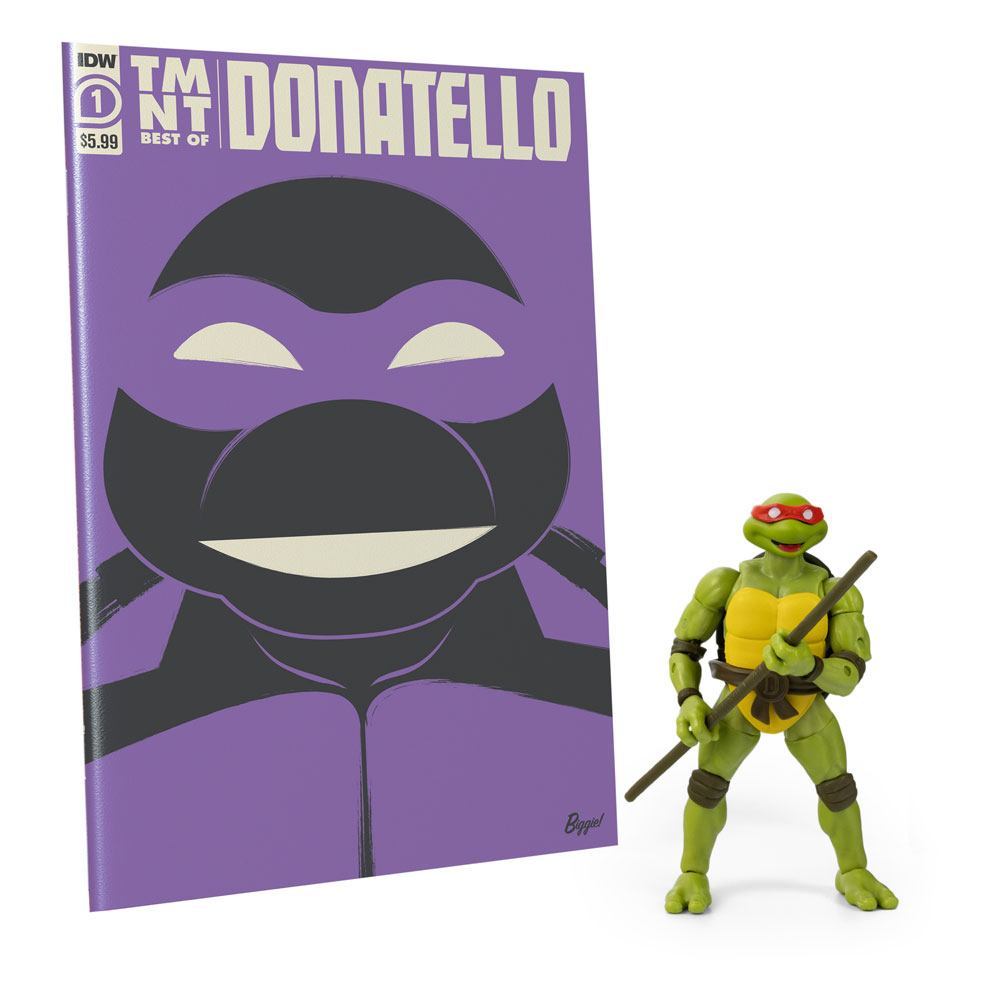 Teenage Mutant Ninja Turtles BST AXN x IDW Action Figure & Comic Book Donatello Exclusive 13 cm