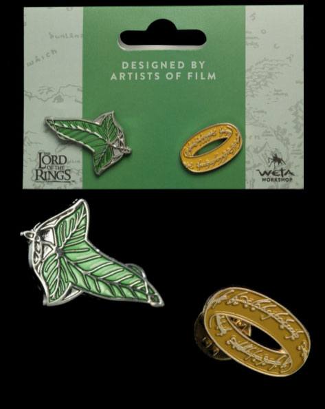 Lord of the Rings Collectors Pins 2-Pack Elfen Leaf & One Ring